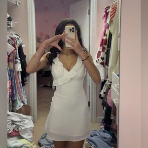 White fox White Ruffle Dress